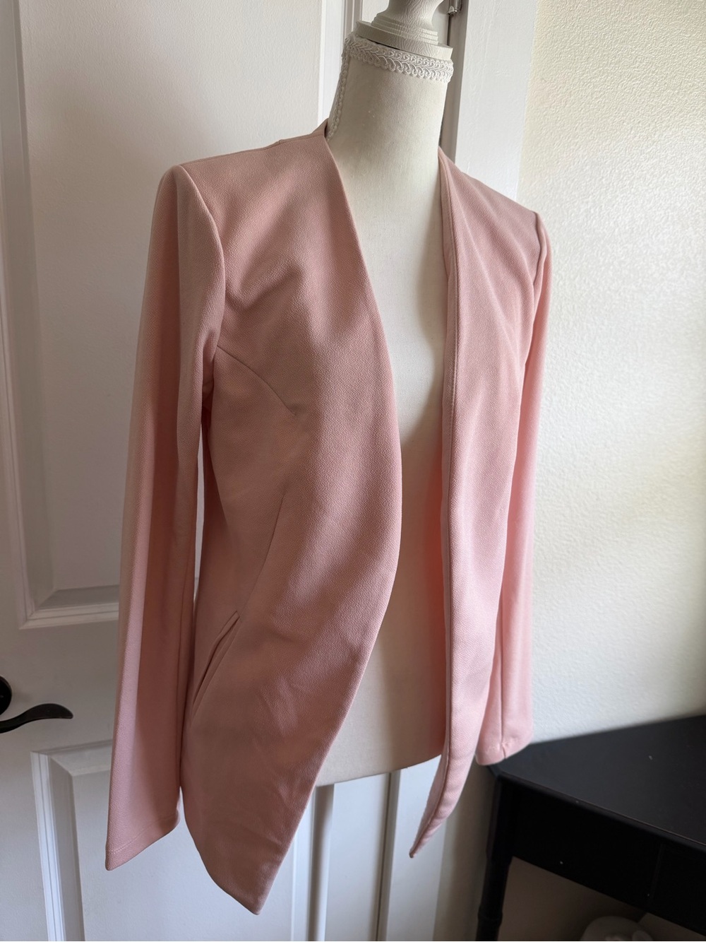 BCBGeneration Blush Pink Open-Front Blazer Career Professional Suit Jacket